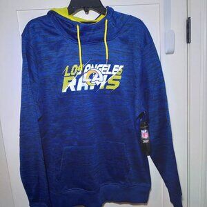 Los Angeles LA Rams Pullover Hoodie Men’s Large Royal NFL Blue Team Apparel NEW